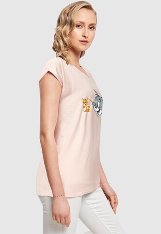 ABSOLUTE CULT Shirt 'Tom And Jerry - Simple Heads' in Roze