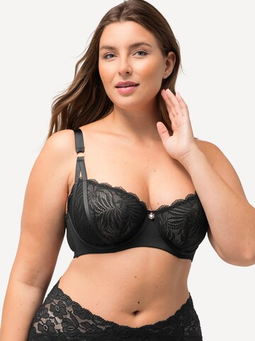 Ulla Popken T-shirt Bra in Black: front