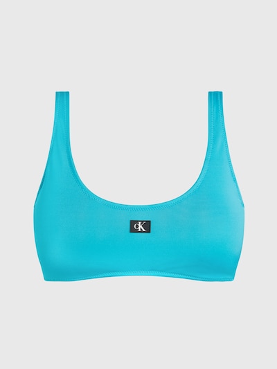 Calvin Klein Swimwear Bikini Top in Blue / Black / White, Item view