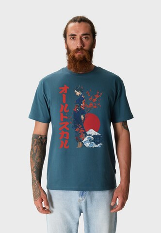 T-Shirt 'Asian Fuji Wave Graphic' Oldskull en vert : devant
