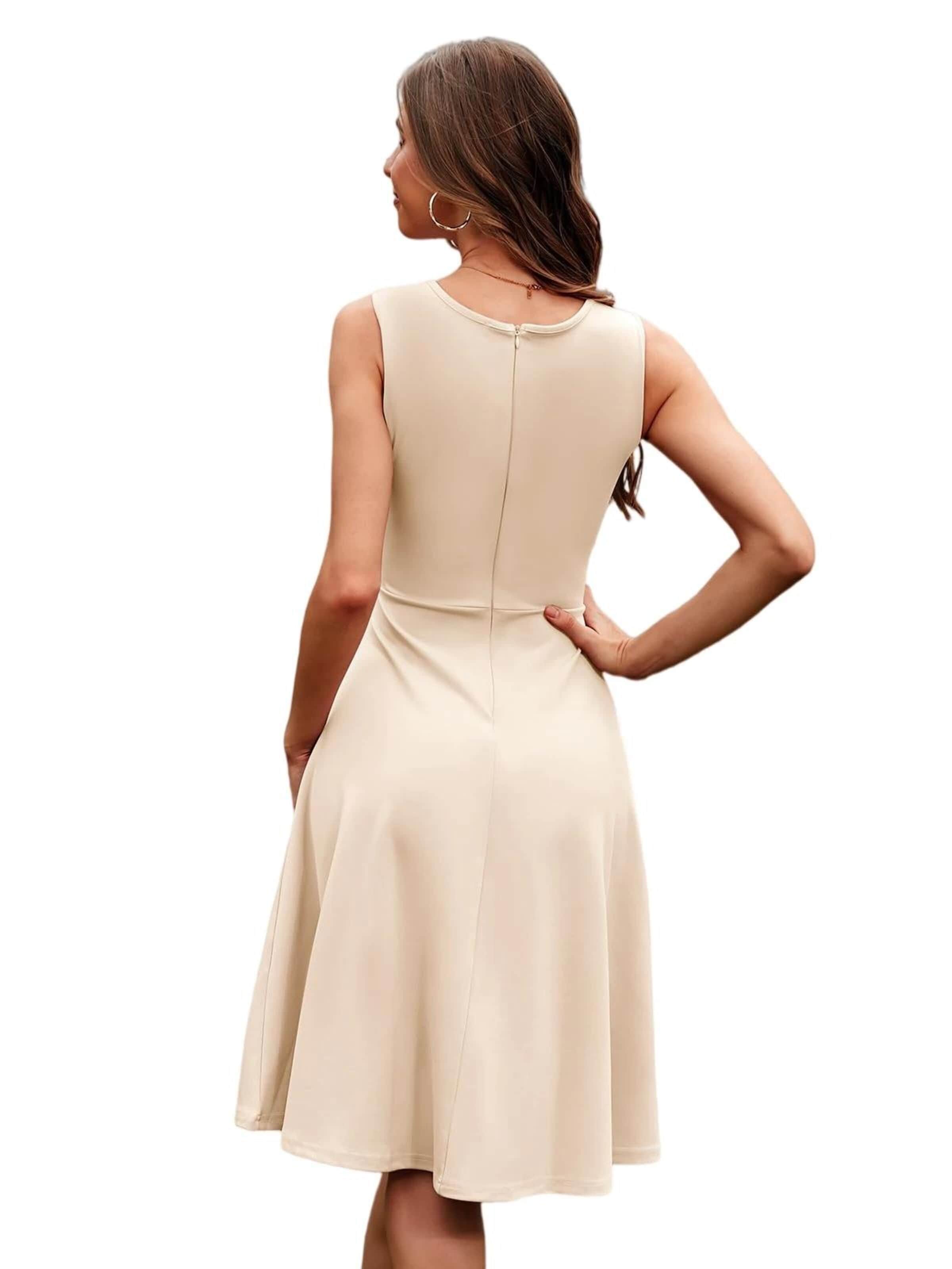Zapaka Cocktail Dress in Beige