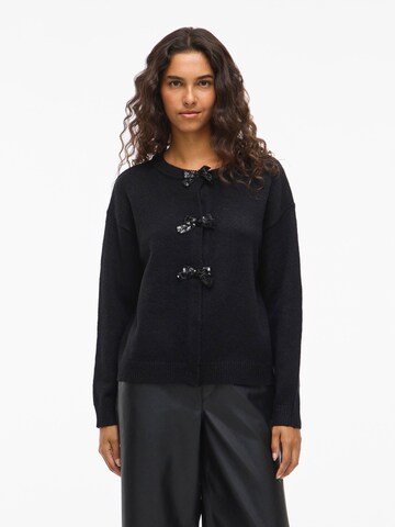 VILA Knit Cardigan 'VIBRIANNA' in Black: front