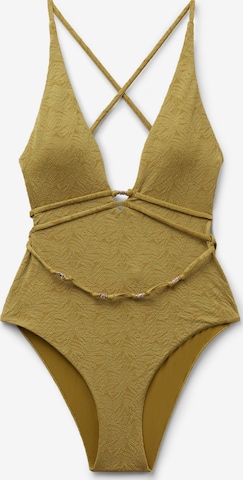CALZEDONIA Badeanzug 'Wild Jungle' in Grün: Vorderseite