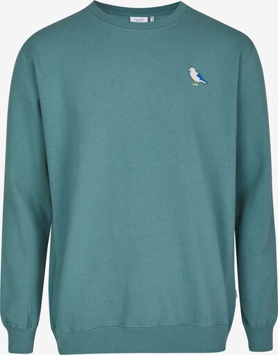 Cleptomanicx Sweatshirt 'Embro Gull' in blau / cyanblau / weiß, Produktansicht
