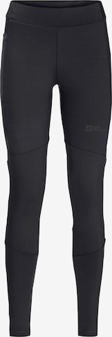 JACK WOLFSKIN Skinny Sports trousers in Black: front