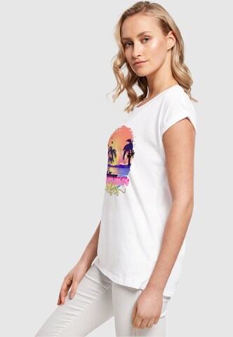 T-shirt 'Summer Vibes Sunset' Merchcode en blanc