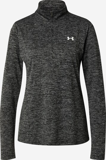 UNDER ARMOUR Športový sveter - čierna melírovaná / biela, Produkt
