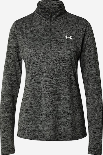 UNDER ARMOUR Pull-over de sport en noir chiné / blanc, Vue avec produit