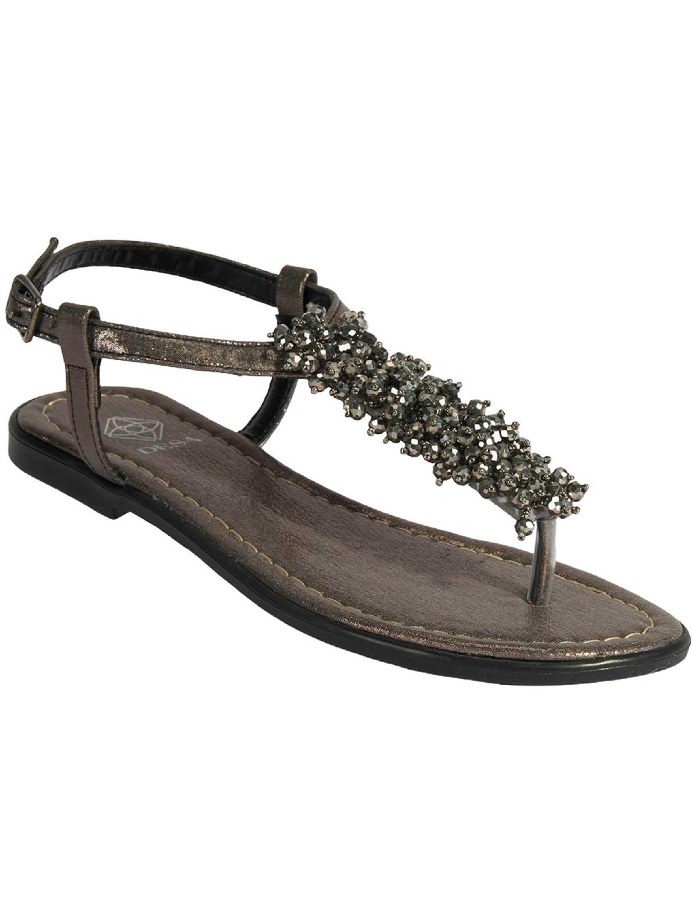 Desa T-Bar Sandals 'Sandalen' in Brown: front