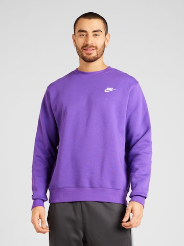 Coupe regular Sweat-shirt 'Club Fleece' Nike Sportswear en violet : devant
