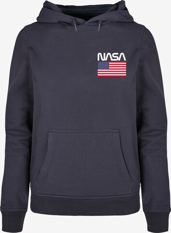 Merchcode Sweatshirt 'NASA - Stars and Stripes' in Blauw: voorkant