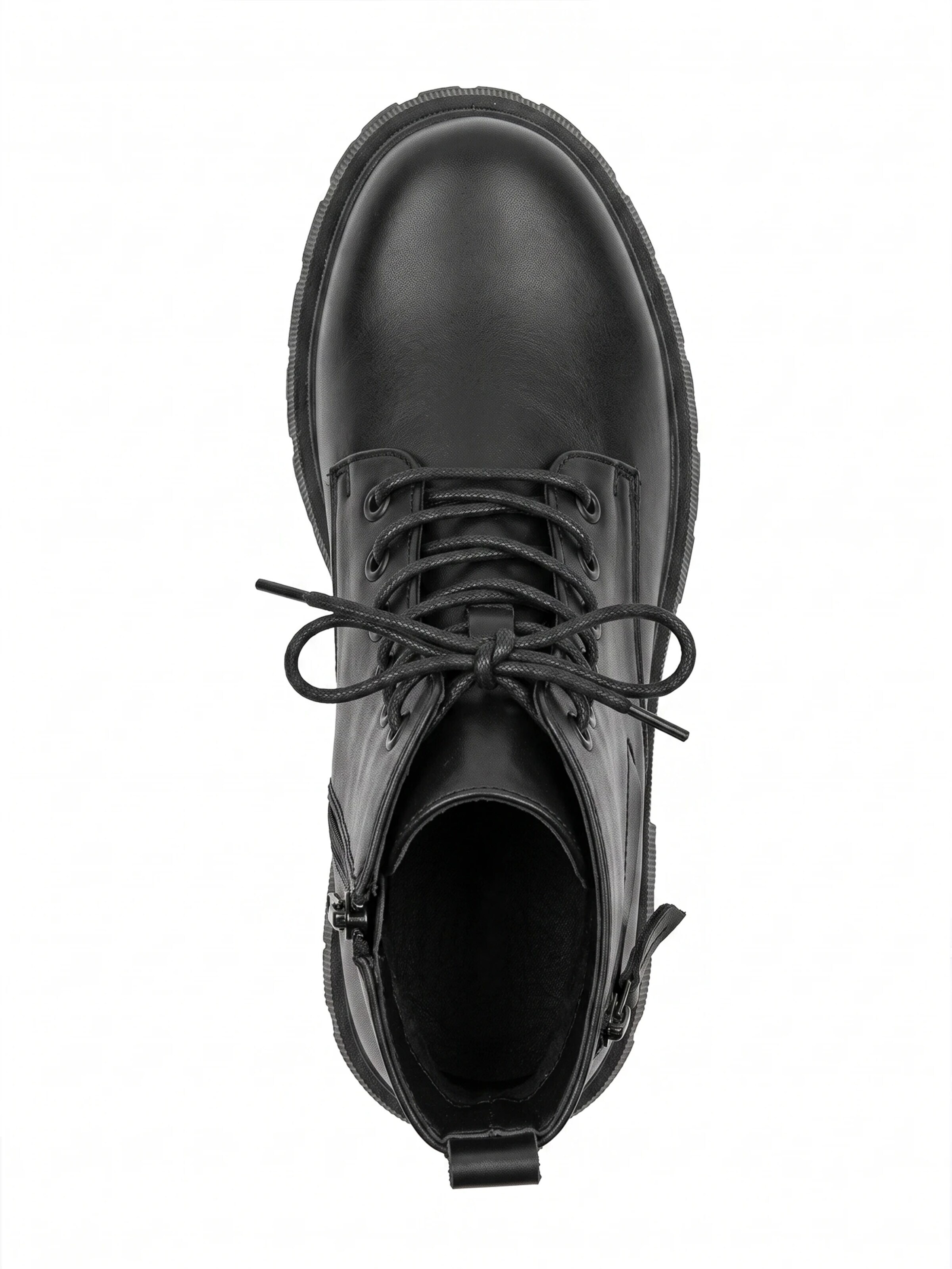 TorWeit Enkellaarsje 'Side Zip Lace Up Boots' in Zwart