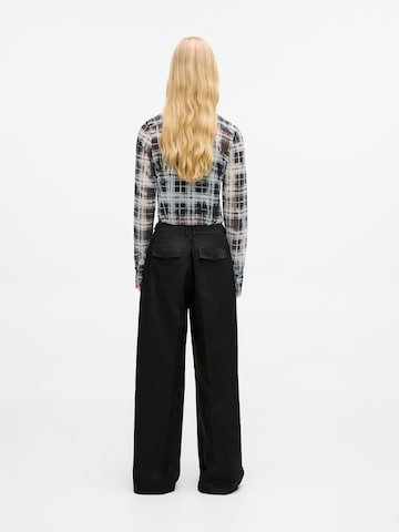 KARL LAGERFELD JEANS Wide Leg Bukser med lægfolder i sort