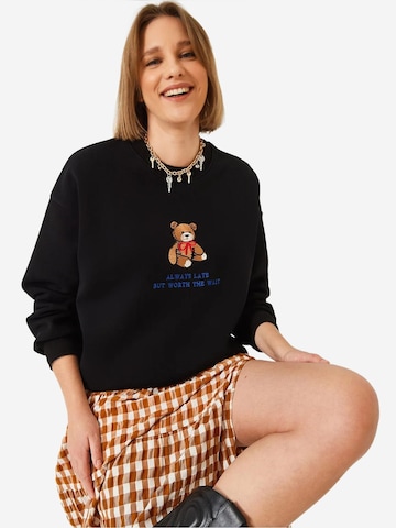 Bianco Lucci Sweatshirt in Zwart