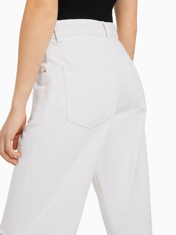 Wide Leg Jean Bershka en blanc