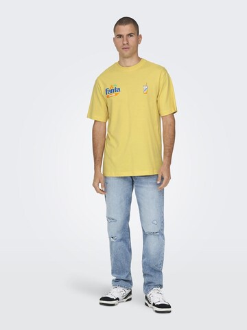 T-Shirt Only & Sons en jaune