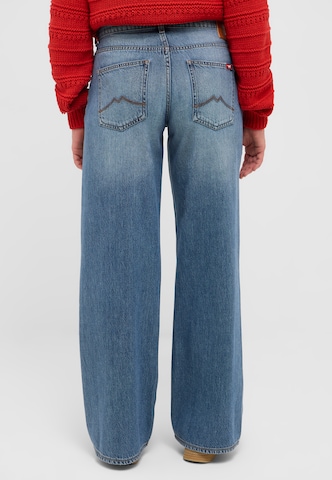 MUSTANG Wide Leg Hose 'Style Medley' in Blau