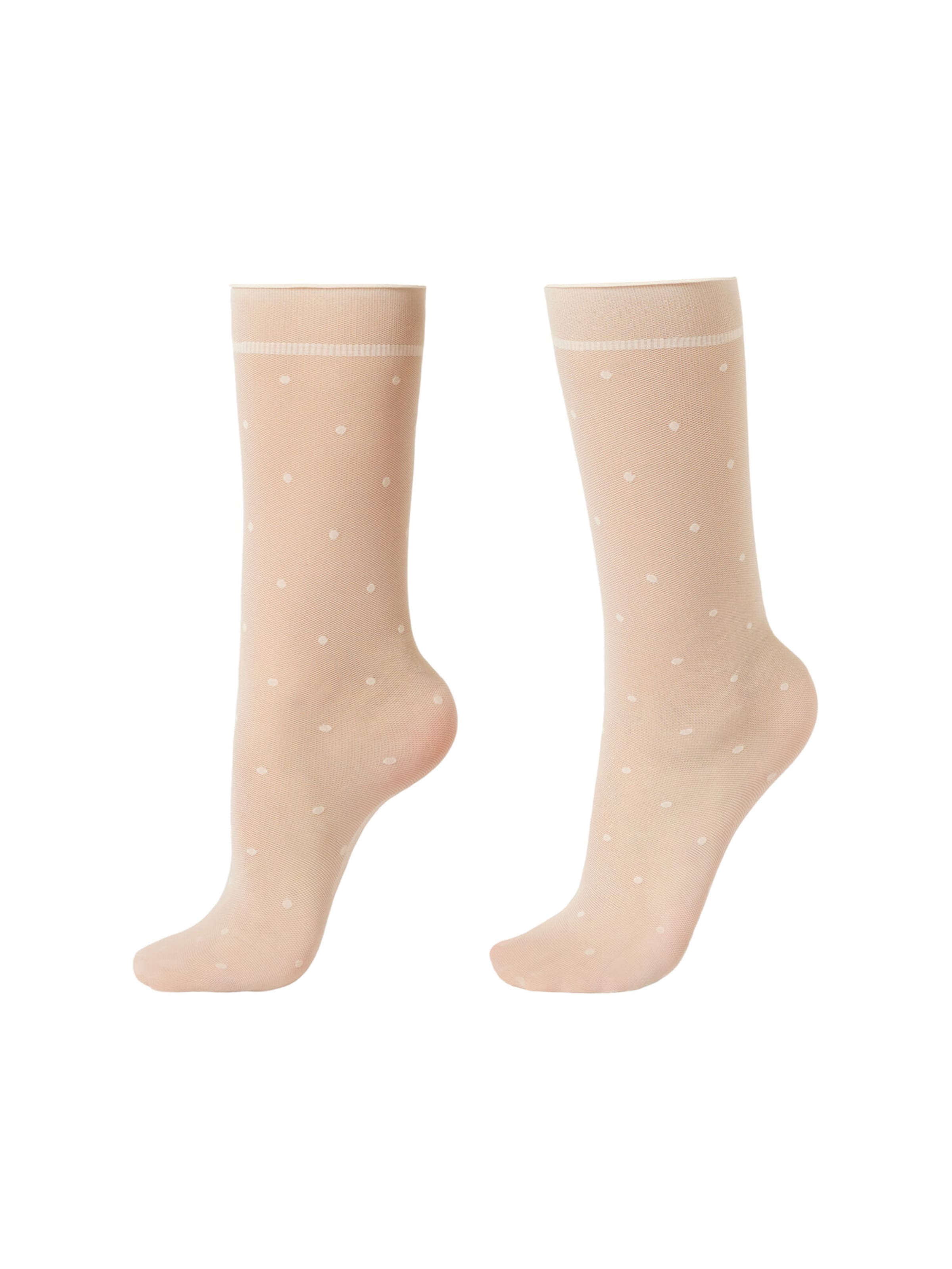 CALZEDONIA Socks '20 DENIER POLKA' in Beige: front