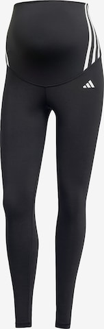 juoda ADIDAS PERFORMANCE Siauras Sportinės kelnės 'Optime Essentials': priekis