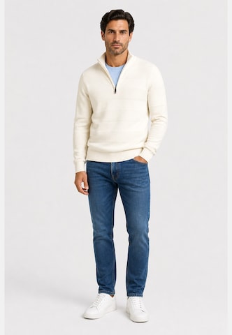 HECHTER PARIS Strickpullover 'ZIP TROYER' in Weiß