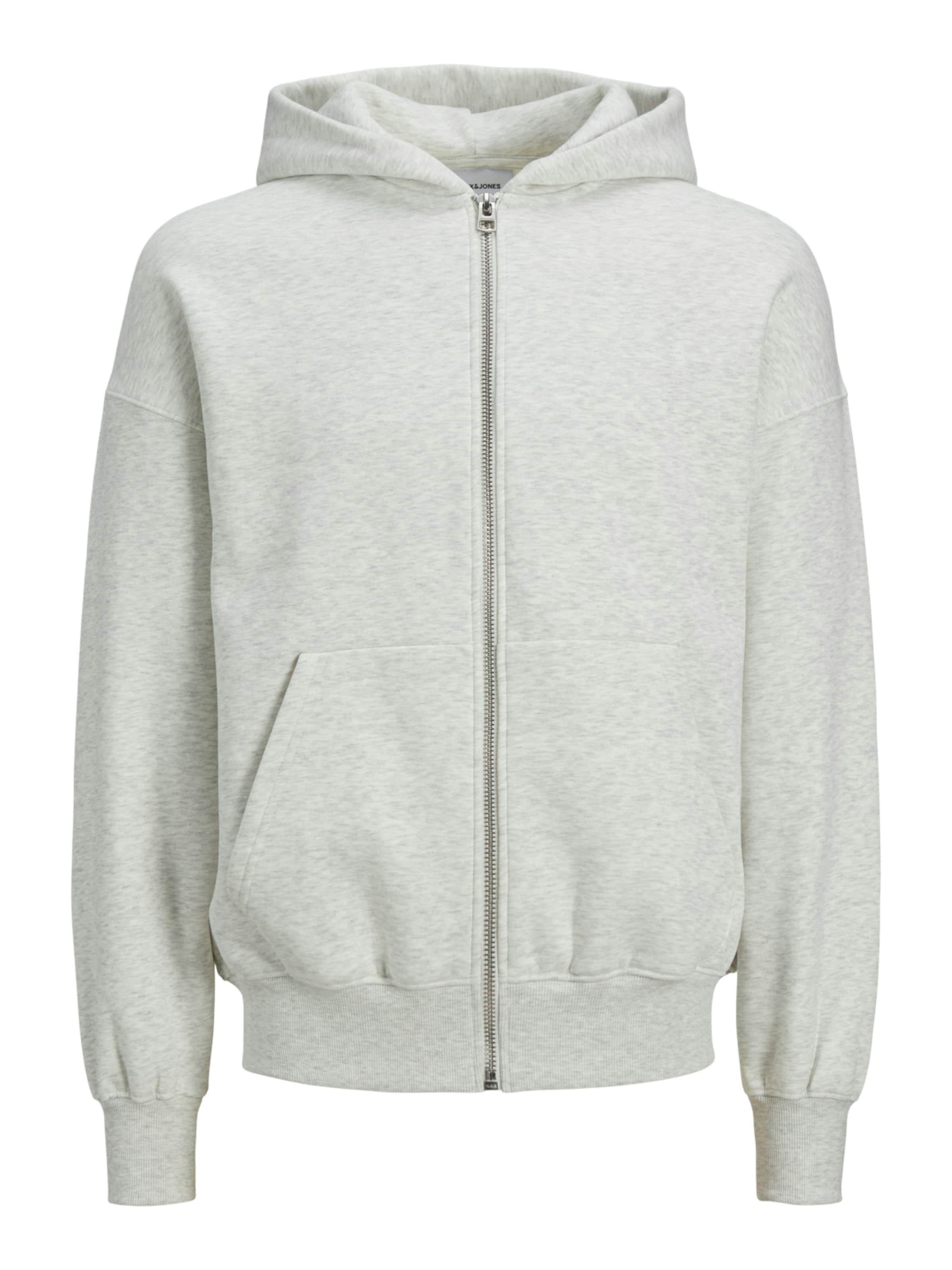 JACK & JONES Sweat jacket 'JJEUrban Edge' in Grey: front