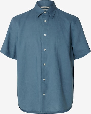 Chemise 'SLHCLAY' SELECTED en bleu : devant