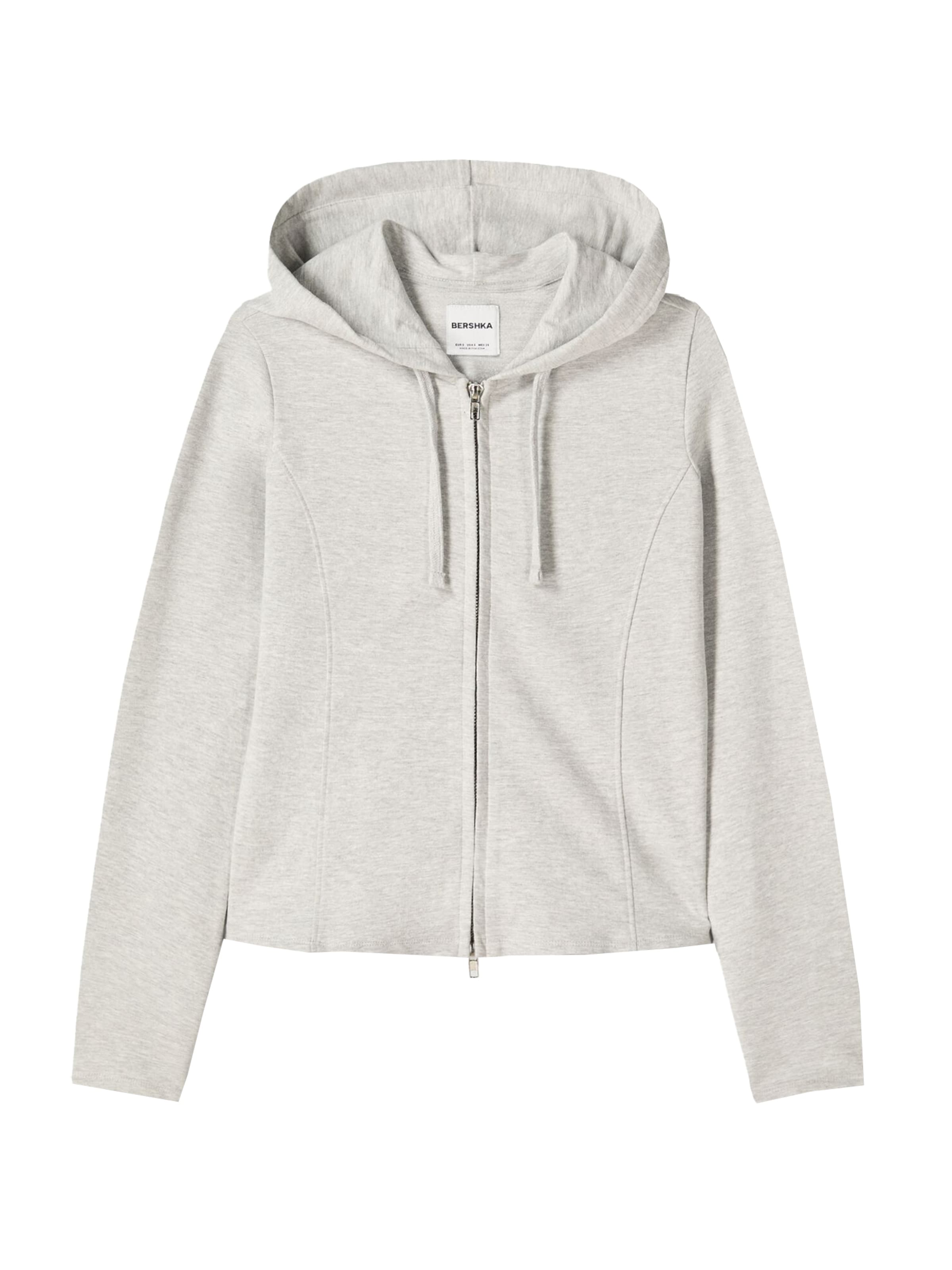 Bershka Sweat jacket in Grey: front
