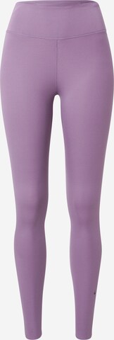 NIKE Skinny Sports trousers 'One Luxe' in Purple: front