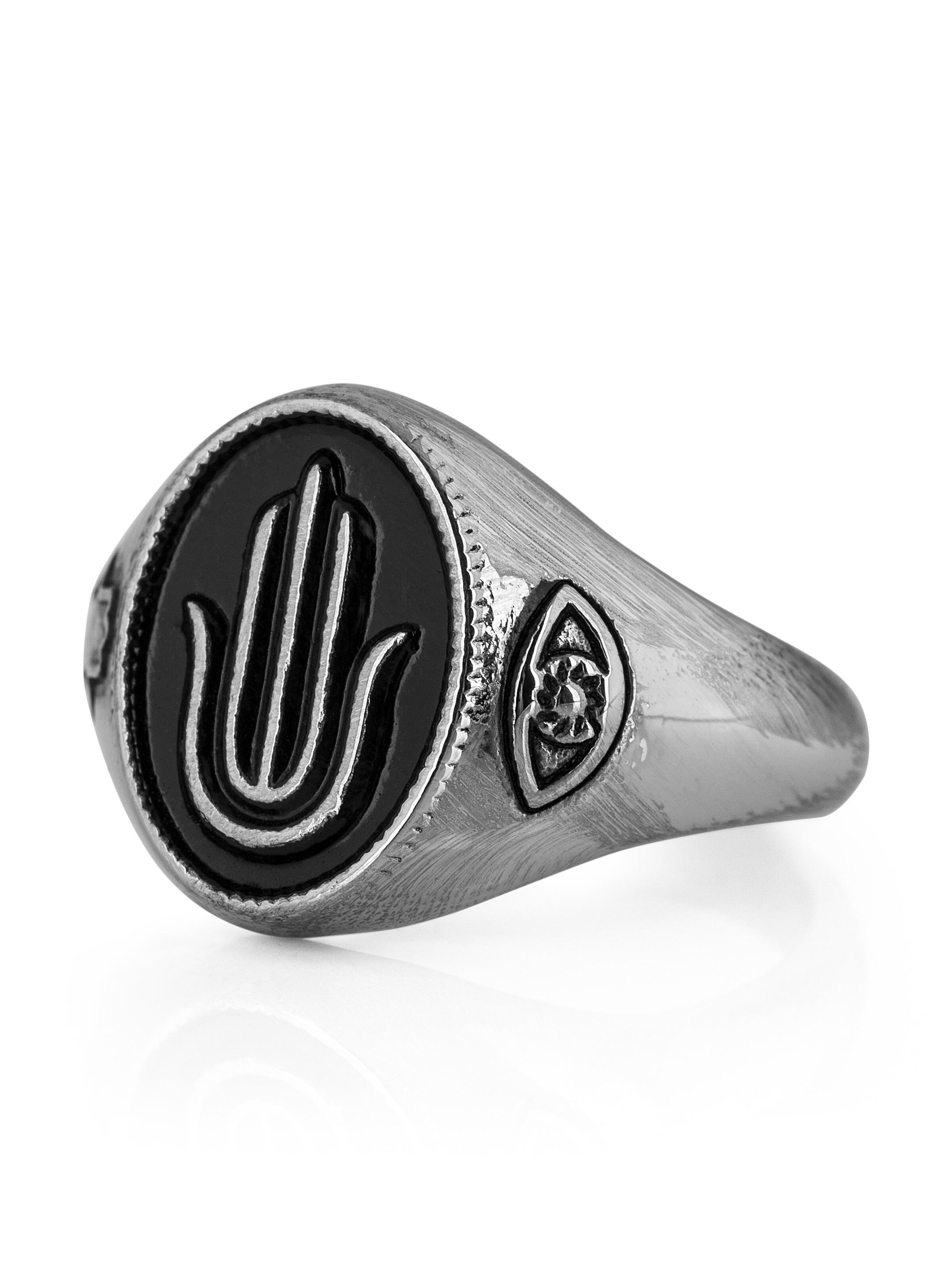 Akitsune Ring 'Hamsa'‌‌ in Silber