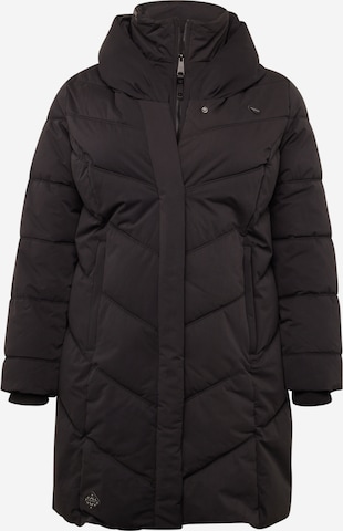 Ragwear Plus Zimní kabát 'NATALKA' – černá: přední strana