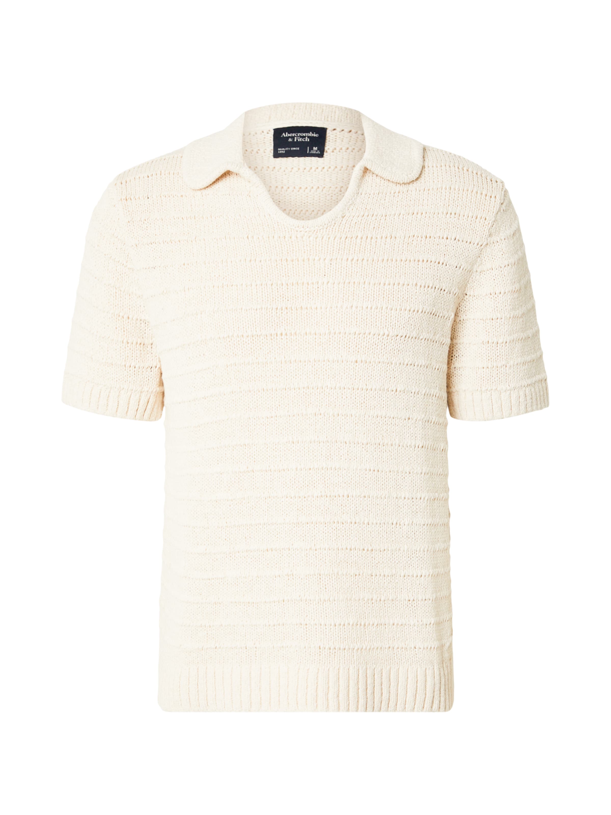 Abercrombie & Fitch Pulover 'May4 Rafia Breedy' | bež barva: sprednja stran