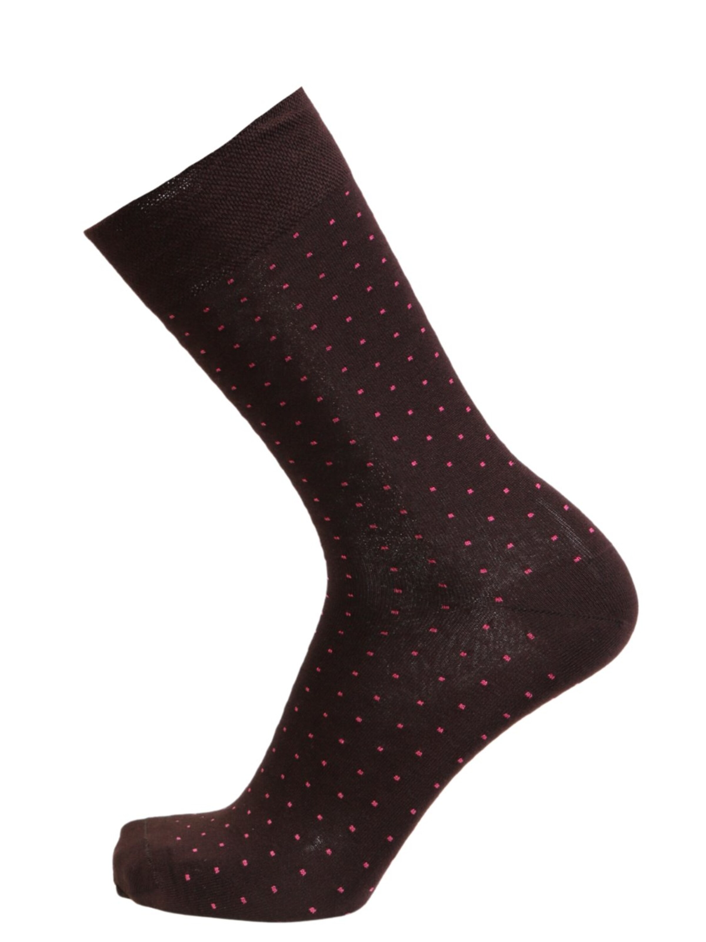 Chaussettes ''MARCO bright blue viscose polka dot socks'' Sokisahtel en marron : devant