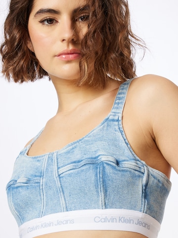 Calvin Klein Jeans Bustier Top in Blau