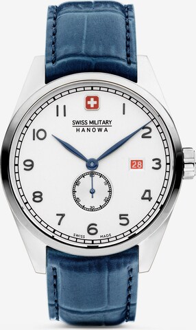 SWISS MILITARY HANOWA Analoog horloge 'Lynx' in Blauw: voorkant