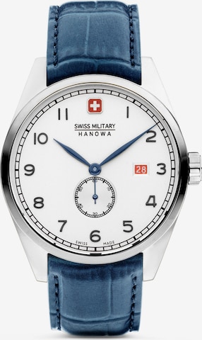 SWISS MILITARY HANOWA Analoog horloge 'Lynx' in Blauw: voorkant