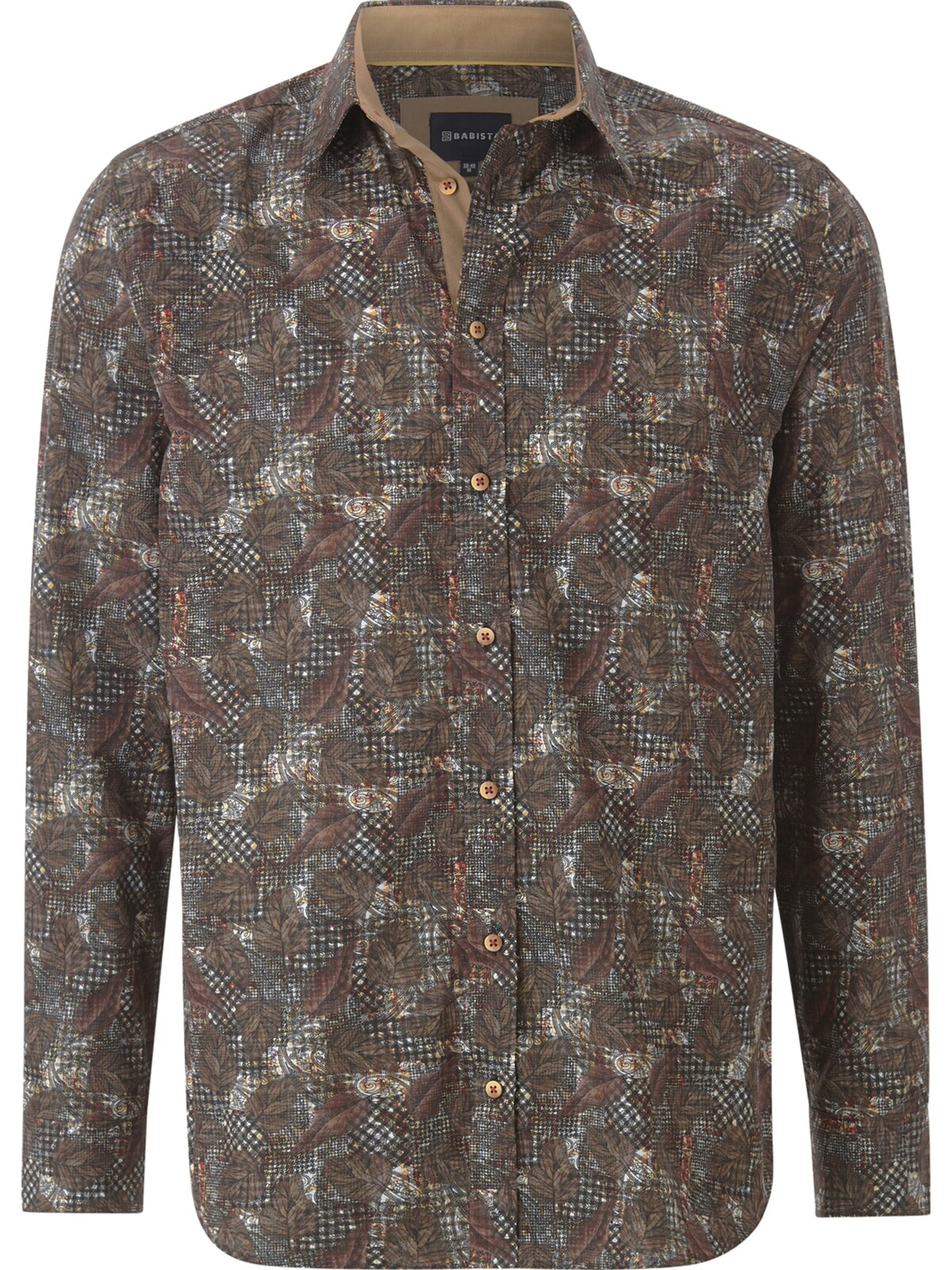BABISTA Regular fit Button Up Shirt 'Salvatolli' in Brown: front