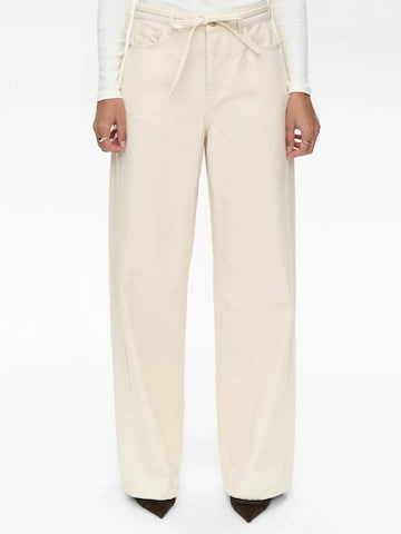 NÜMPH Wide leg Jeans 'NUBROOKLYN SOLID' in Beige: front