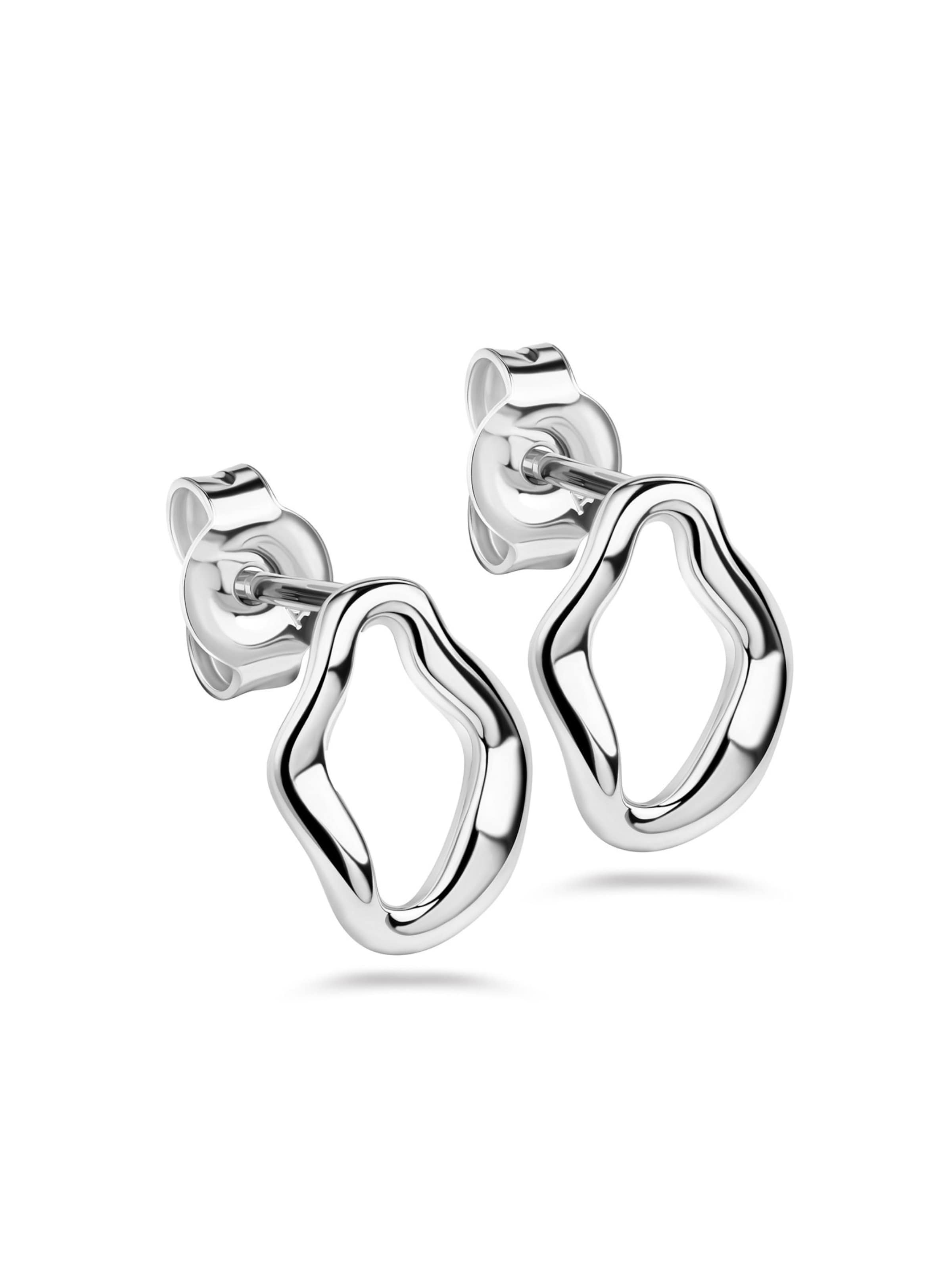 Kamiko Oorbellen 'CHLOE' in Zilver: voorkant