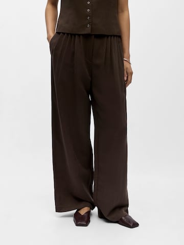 OBJECT Široký strih Plisované nohavice 'OBJMOLLY' - Hnedá: predná strana
