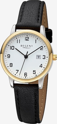 REGENT Analoguhr in Schwarz: Vorderseite