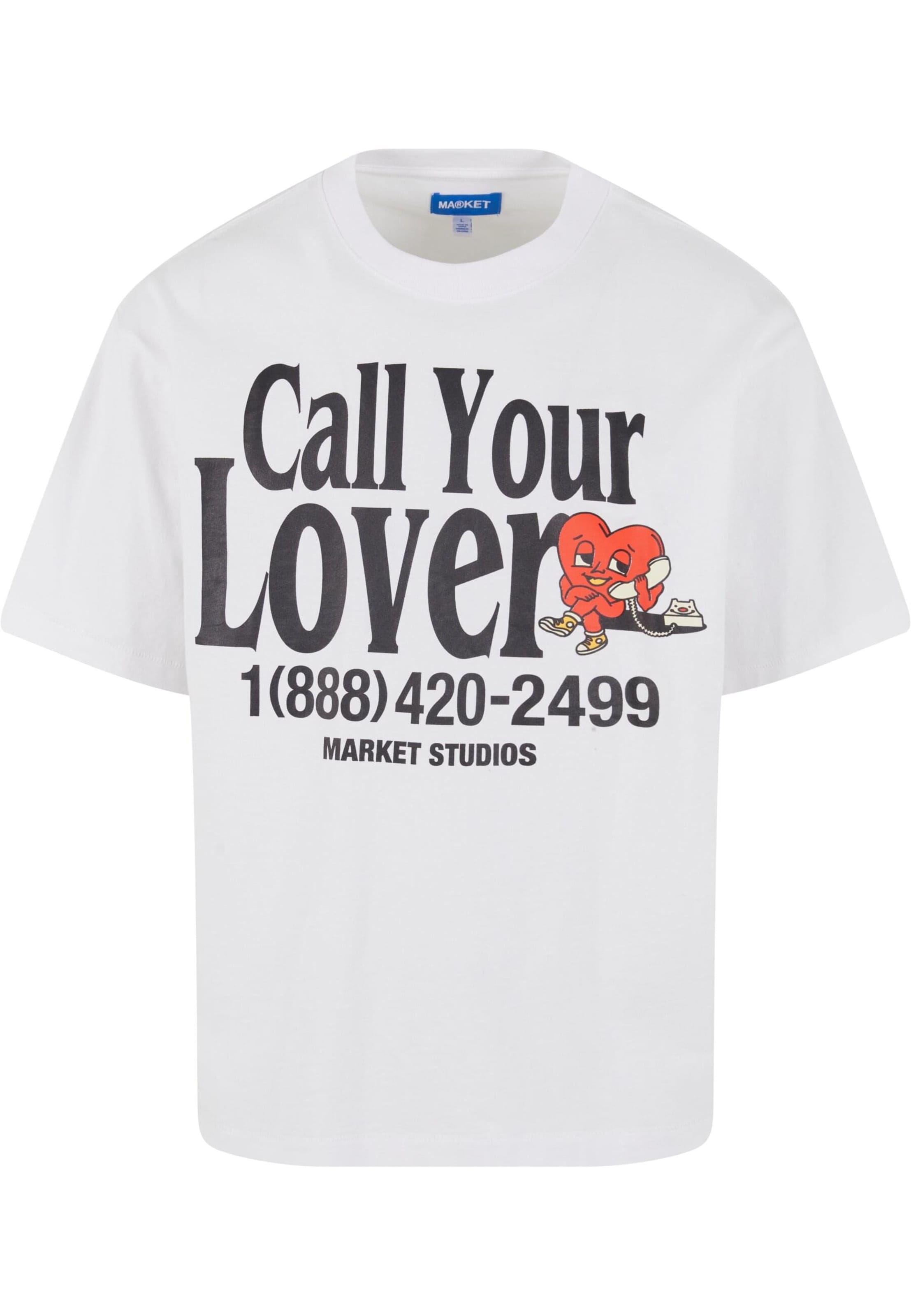 MARKET Shirt 'Call My Lover' in White: front