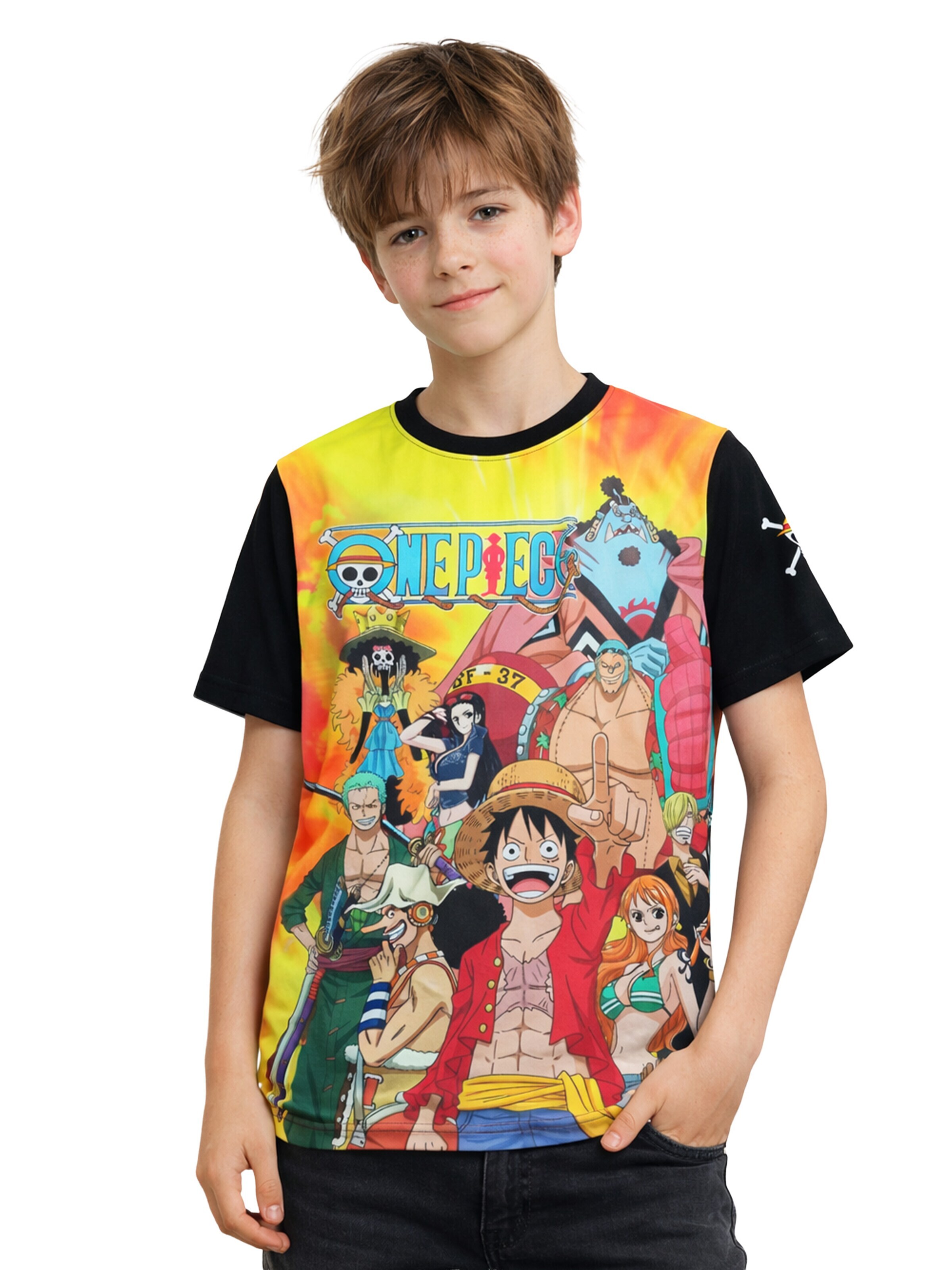 One Piece Shirt 'Crew'‌‌‌‌ in Schwarz