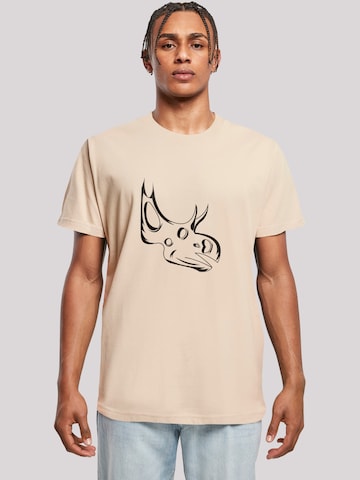 T-Shirt 'Dinosaurier Sinoceratops Skull' F4NT4STIC en beige : devant