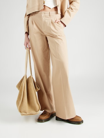 Wide leg Pantaloni con piega frontale di comma casual identity in marrone: frontale