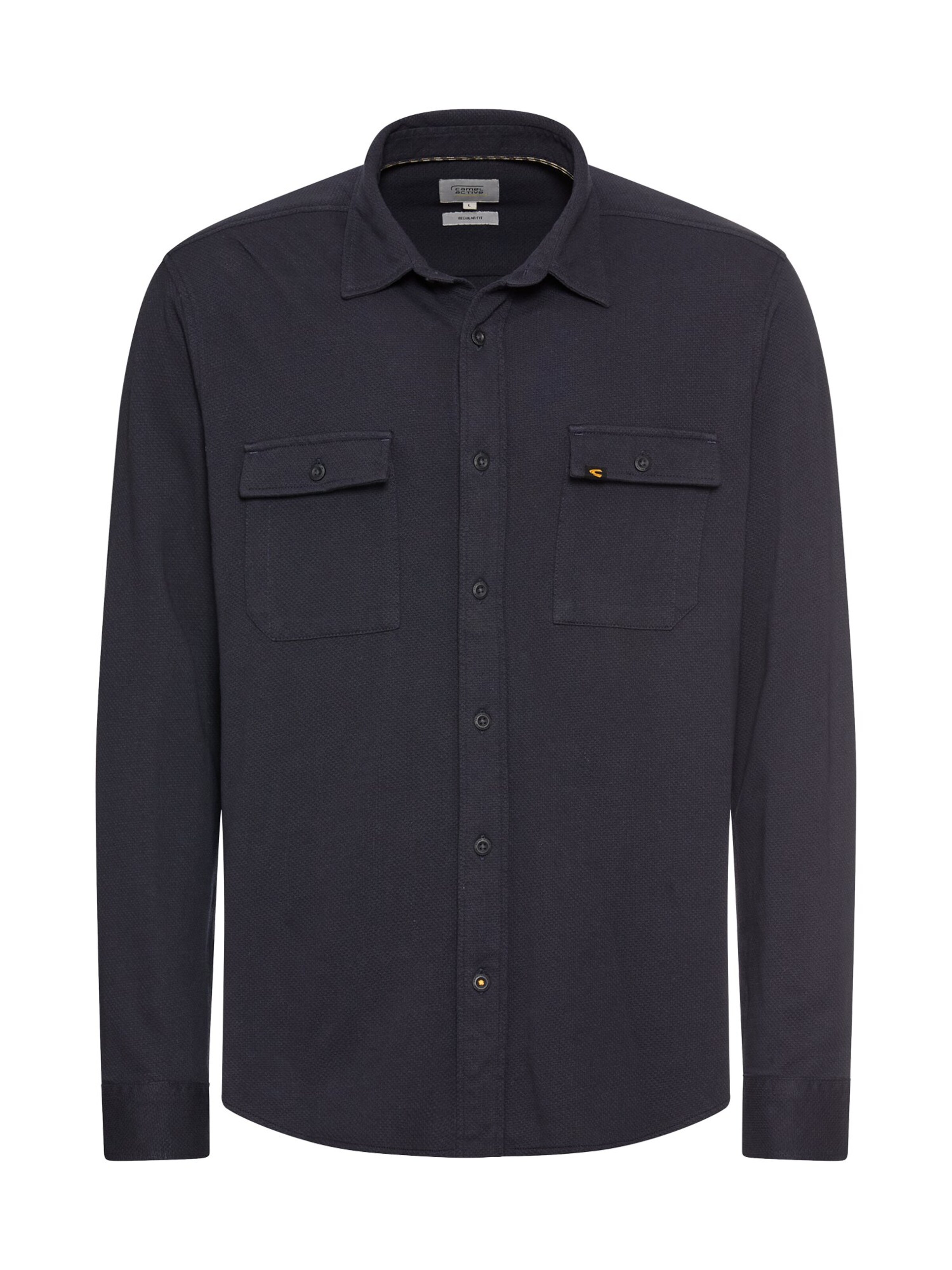 CAMEL ACTIVE Regular Fit Langarm Hemd aus reiner Baumwolle in Blau: Vorderseite