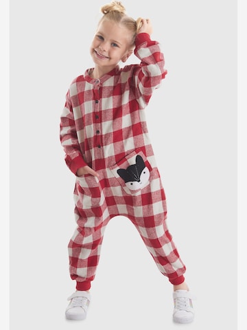 Denokids Overall 'CFF-21S1-003' in Rood: voorkant