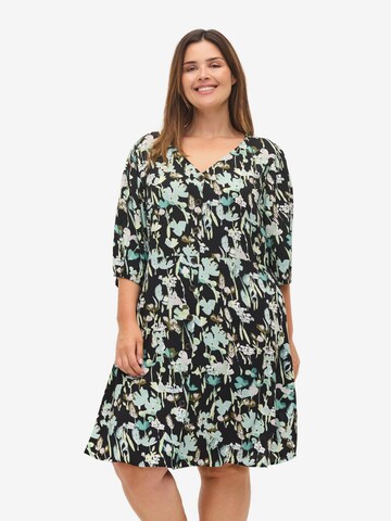 Robe-chemise Zizzi en noir : devant