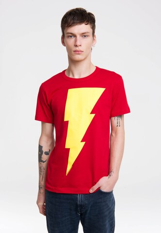 LOGOSHIRT Shirt 'Shazam' in Red: front