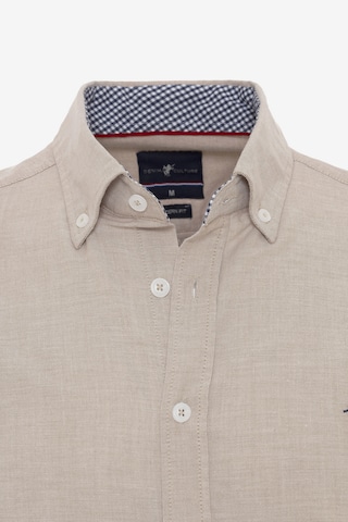 DENIM CULTURE Regular fit Button Up Shirt ' KENT ' in Beige