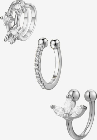 Boucles d'oreilles 'Cuff Trio' Hey Happiness en argent : devant